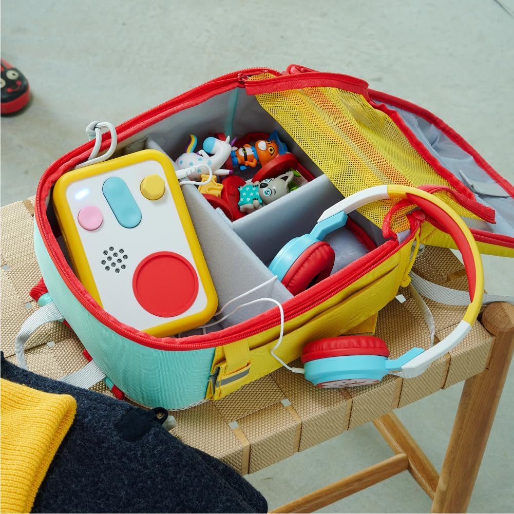 FABA Zaino Zipi per bambini dai 3 anni, dimensioni 23×27,5×15 cm, tessuto colorato, spallacci e schienale imbottiti