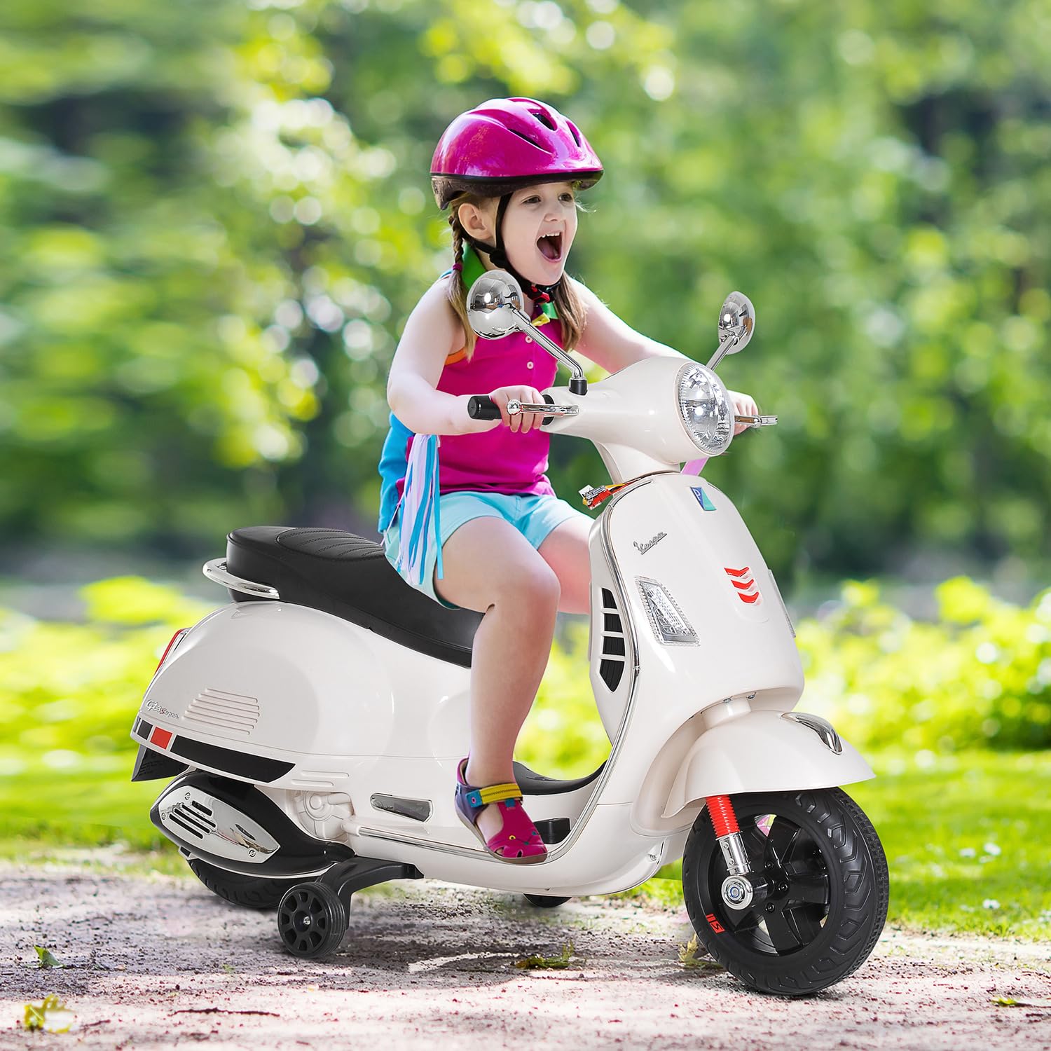 Hot Garage Vespa 12v Battery Operated Rechargeable Ride On Scooter with Foot Accelerator for Kids, 2 to 6 Years - White (B0D6RFBZXH) Amazon Price History, Amazon Price Tracker