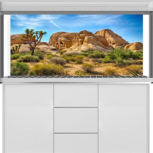 Miniatura 5 de CSFOTO Fondo de poliéster 72x18 pulgadas Joshua Tree National Park Telón de fondo árido árido árido piedra arenisca roca clima montaña y desierto