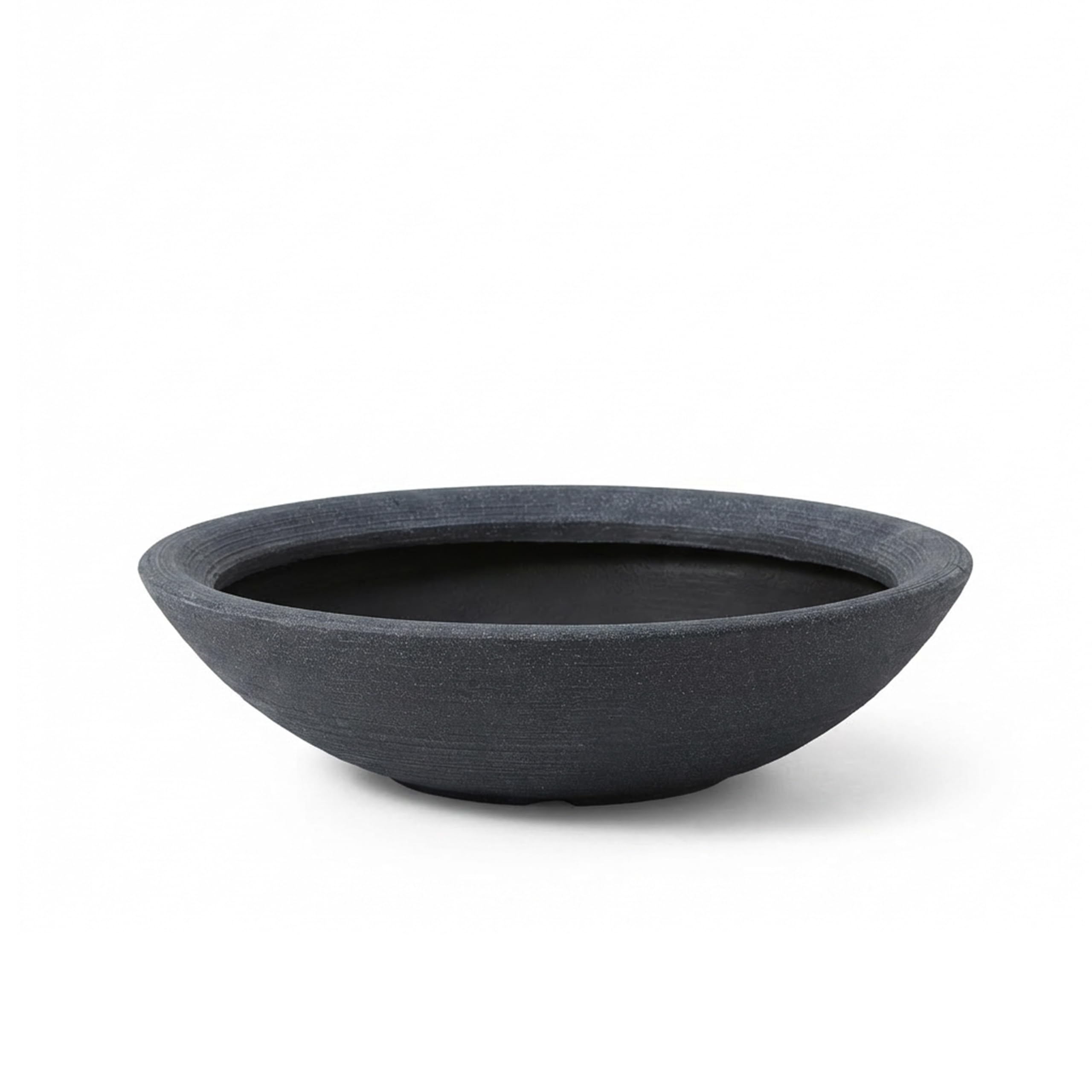 Stewart Varese 60cm Low Bowl Planter – Millstone Grey with Drainage Holes