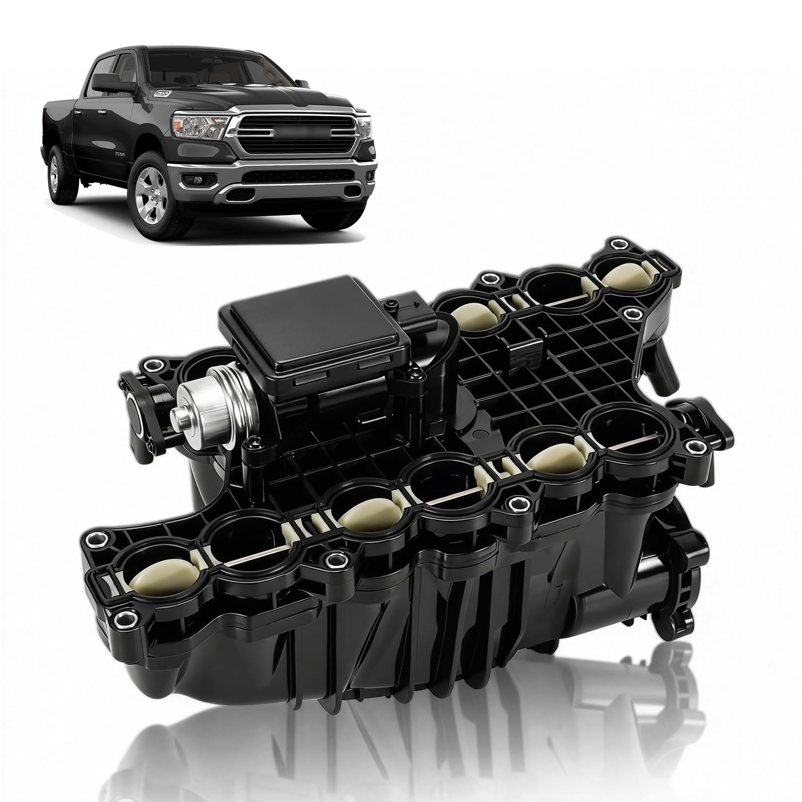 - 68492577AA Intake Manifold w/Actuator&Sensor Compatible with Ram 1500 3.0L V6 Diesel 2014-2018, Jeep Grand Cherokee 2014-2019 Replace 68211167AA 68211206AC 68535767AA