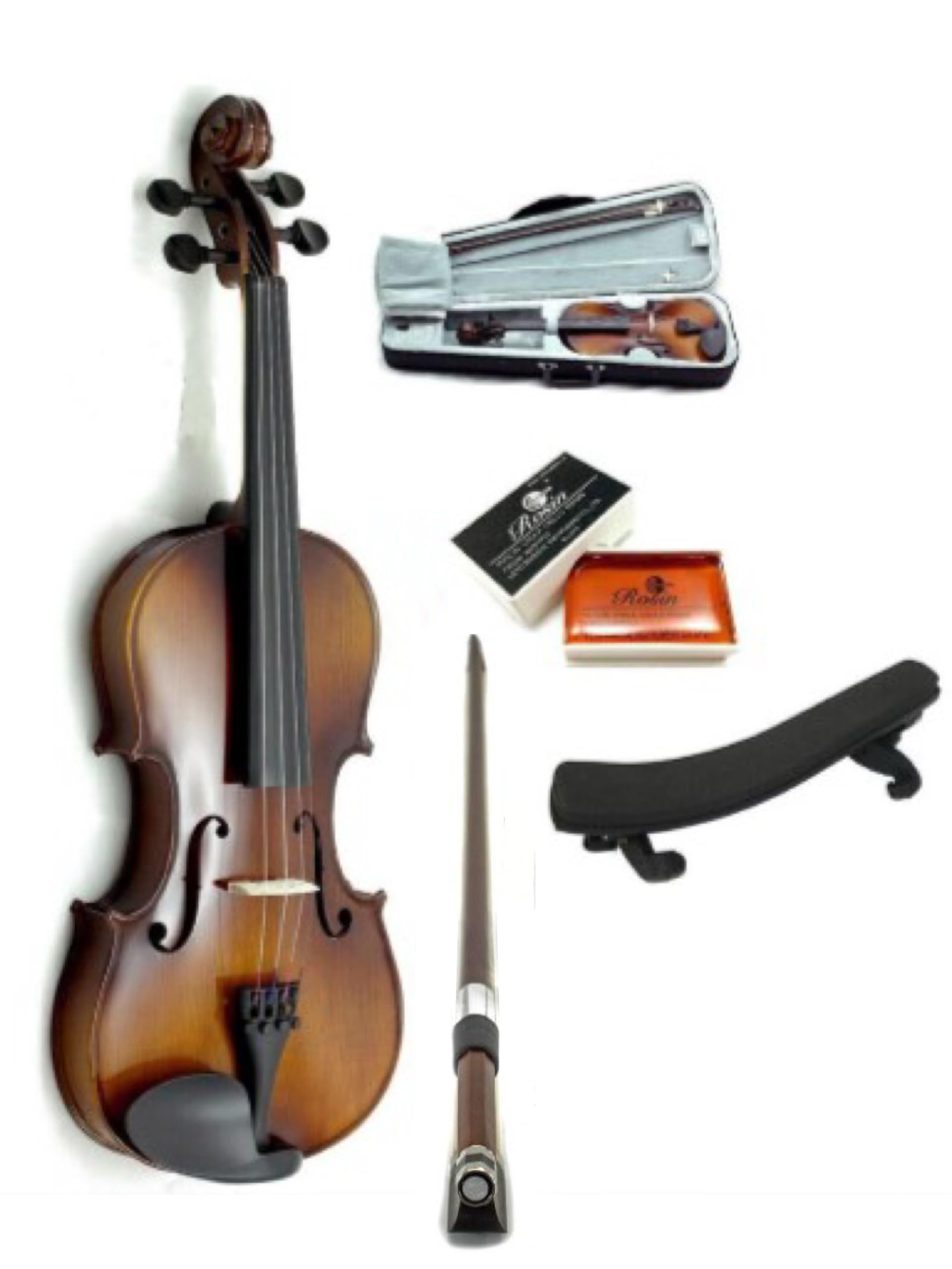 Sky New Solid Wood Antique Viola Outfit with Lightweight Case, Bow and Rosin (13 Inch)