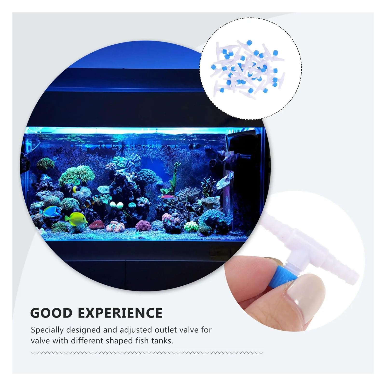 Válvula de aire para acuario, 100 unidades, válvulas de conector de tubo en línea para acuarios, mini válvulas de control de aire compactas para acuarios, accesorio para bombas, sistemas de aire