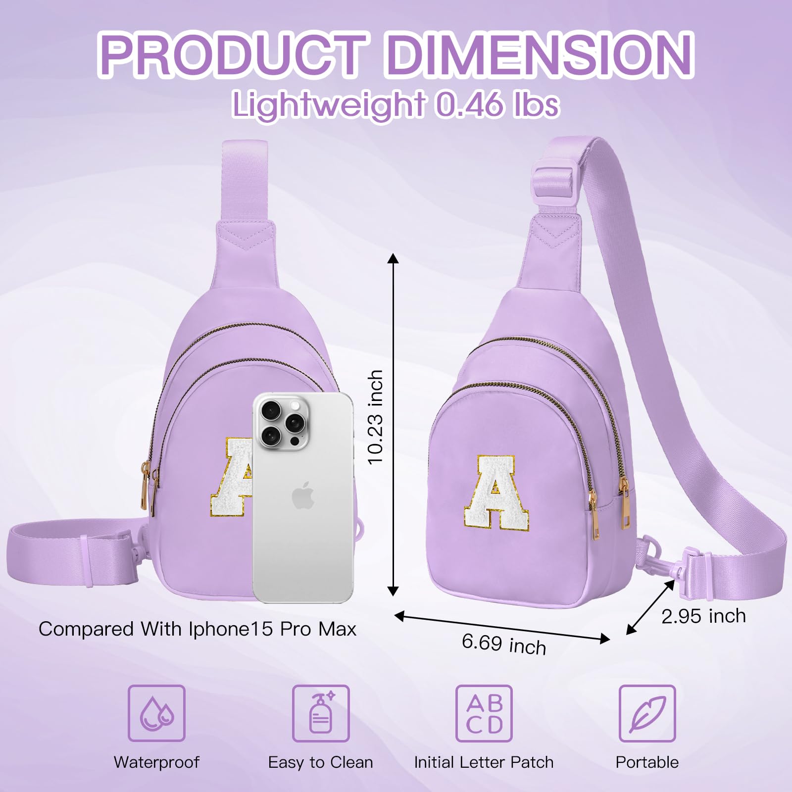 Viverte Birthday Gifts for 7 8 9 10 11 12 13 Year Old Girls Small Initial Sling Bag Cross Body Bag Fanny Pack for Girls