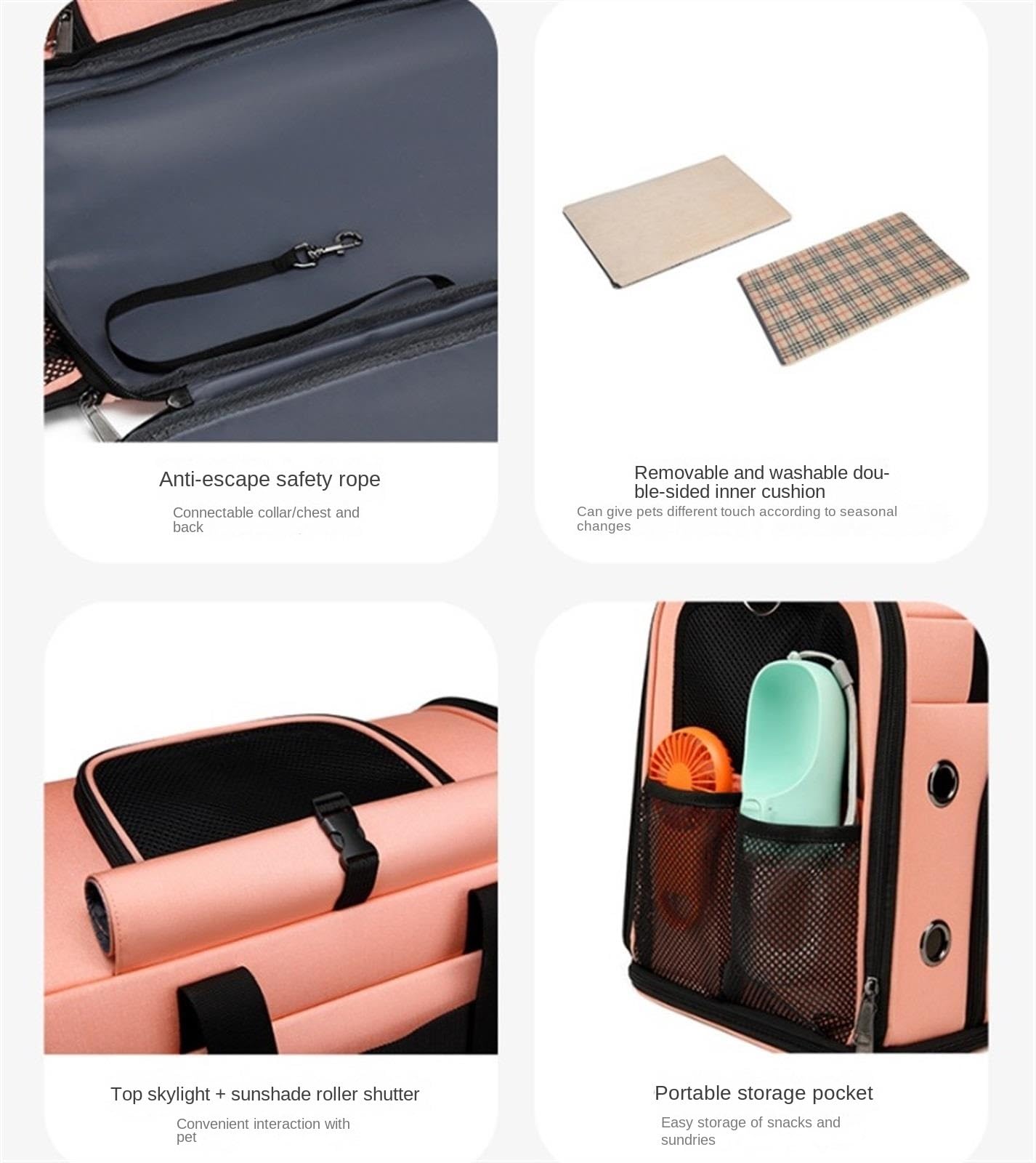 Rucksack Haustier-Tragetasche, Haustier-Rucksack, Hunde-Tragetasche, Ausgehende Reise, Haustier-Handtasche, Hunde-Rucksack Haustier(Pink)