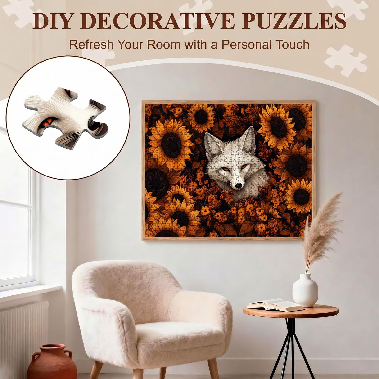 Puzzle 5000 Teile, Holzpuzzle Erwachsene [AAA], Impossible Game 156 x 105 cm, Kniffliges Denksport Spiel für Männer Frauen, Familienspiel, DIY Home Dekor,Geschenk für Geburtstag, Blume Tier-2 f0-374