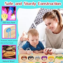 HONGID Dinosaur Toys,Magnetic Color and Number Maze, Montessori Toys for 2 3 4 5 Year Old,Learning Educational Sensory Toys for Toddlers and Kids Boys Girls,Christmas Stocking Stuffers for Kids