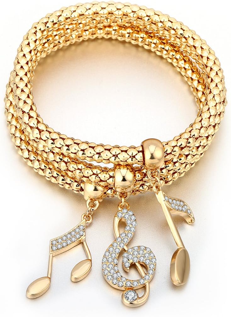 Ouran Bracelet à Breloques Pour Femme - Cordon Noir Réglable