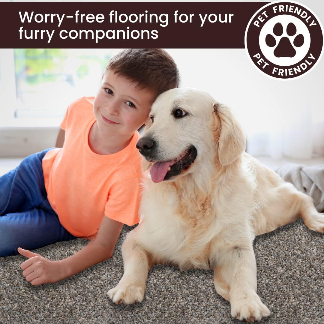 Smart Squares in A Snap 18” x 18” Residential Soft Carpet Tile, Peel and Stick, Easy DIY Installation, Seamless Appearance, Made in USA (388 Stonehenge, 10 Tiles - 22.5 Sq Ft)