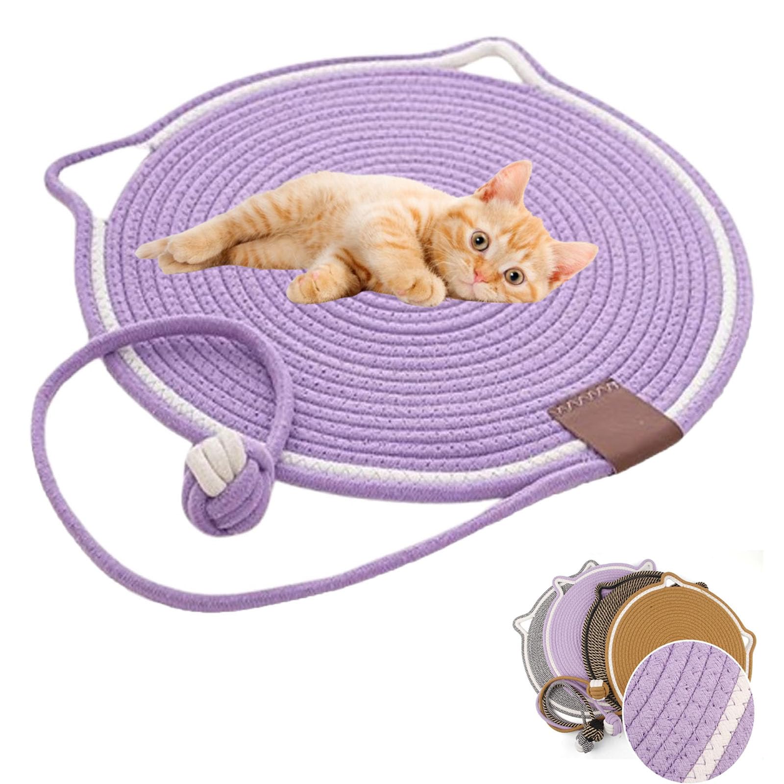 Celery Pets Dual Scratching Pad, Large Size Cat Bed Cat Scratching Pad With Cat Toy, Cat Sleeping Mat Scratch-Resistant Wear-Resistant Washable Pet Ma (Purple)