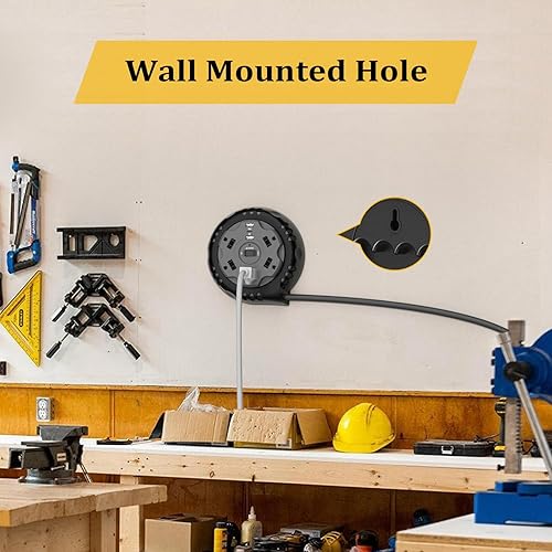 Miniatura 7 de PD - Tira de alimentación retráctil USB C de 20 W, carrete de cable de extensión de 10 pies, 5 salidas de CA y 2 puertos de carga USB A, regleta de