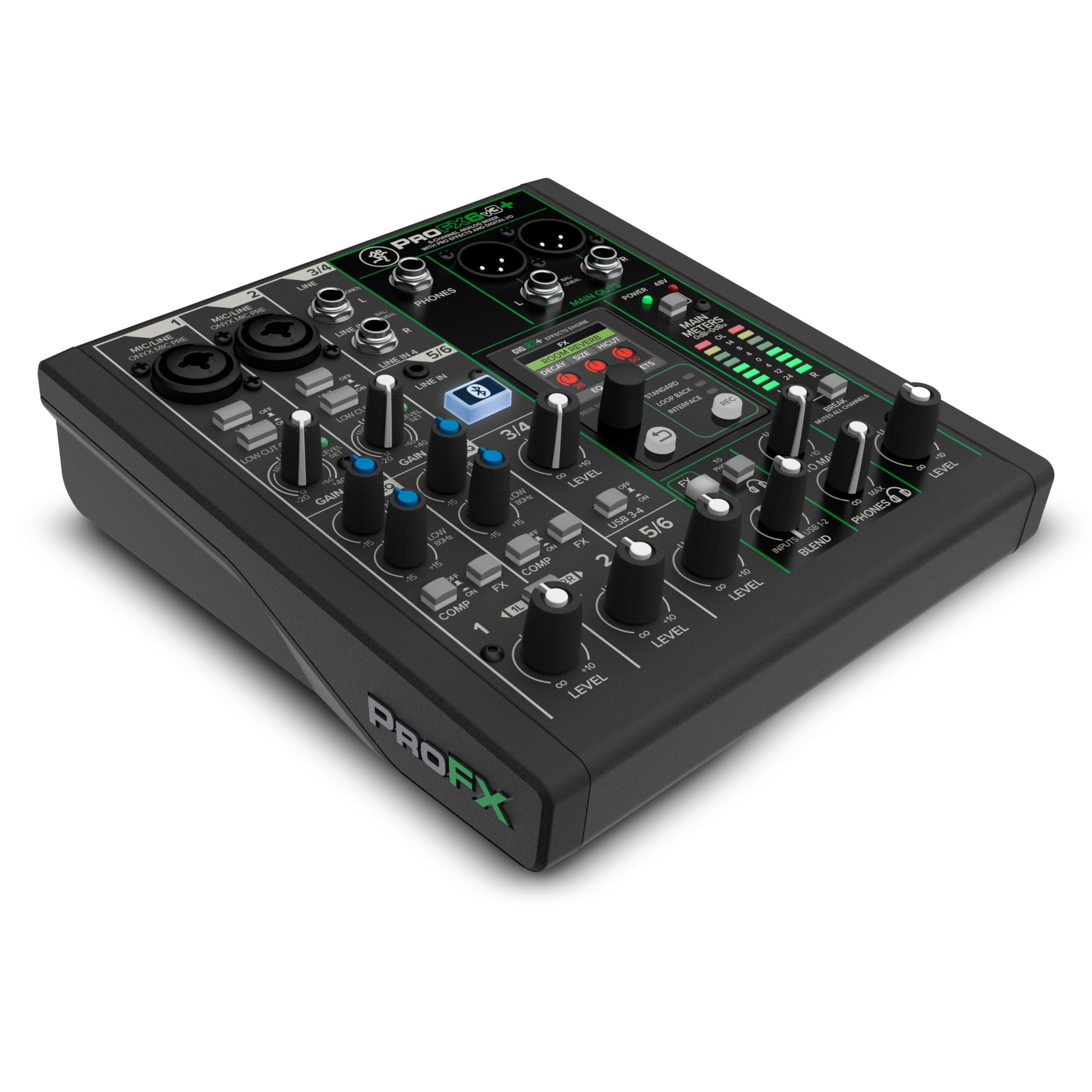 Mackie ProFX6v3+ 6-Kanal-Mischpult analoges USB-Aufnahme Live-Streaming Bluetooth