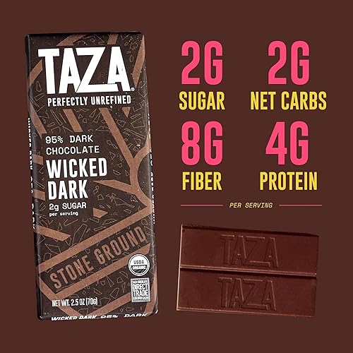 Miniatura 2 de Taza Chocolate Organic Amaze Bar 95% Stone Ground, Wicked Dark, 2.5 Ounce (6 Count), Vegan