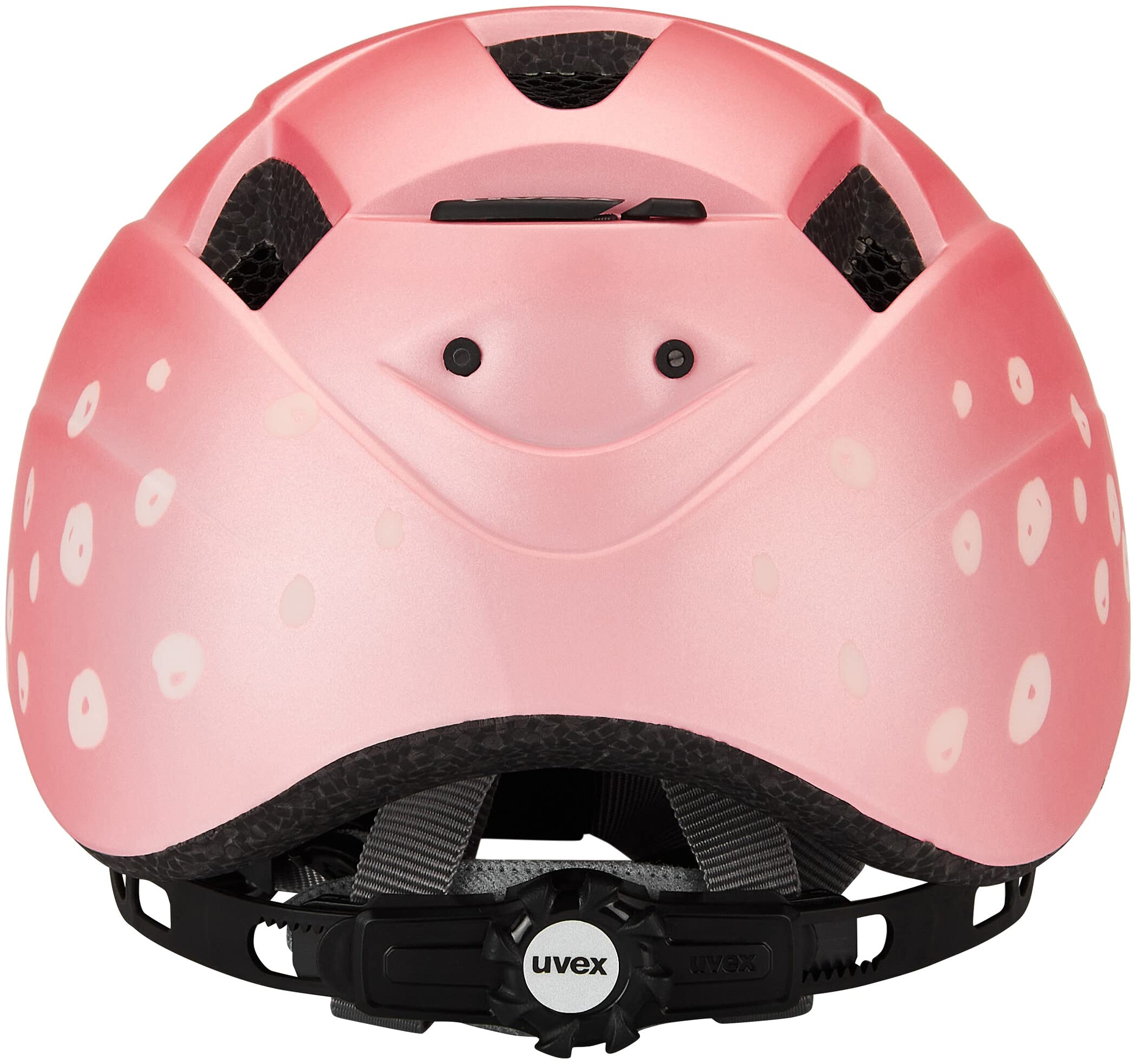 uvex kid 2 cc - lekki kask rowerowy dla dzieci - indywidualna regulacja wielkości - możliwość zainstalowania światła LED - pink polka - 46-52 cm