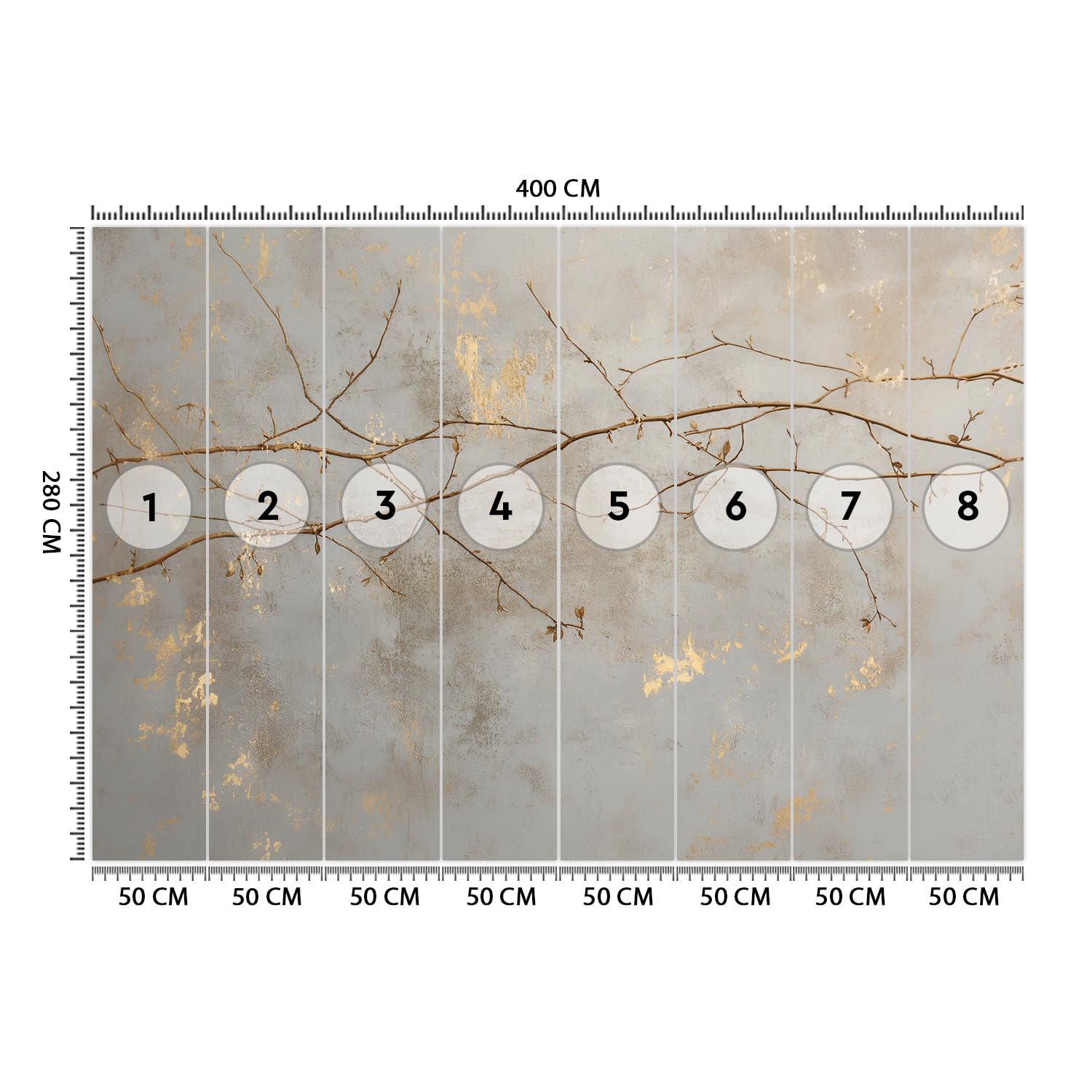 Feeby - 3d Tapete - 400x280cm - Fototapete Schlafzimmer - Blätter Äste Natur - Deko Wohnzimmer - Wallpaper - Wand Deko - Wandtapete - Wandbild XXL - Tapete - Wanddeko - Vliestapete - Wandbilder