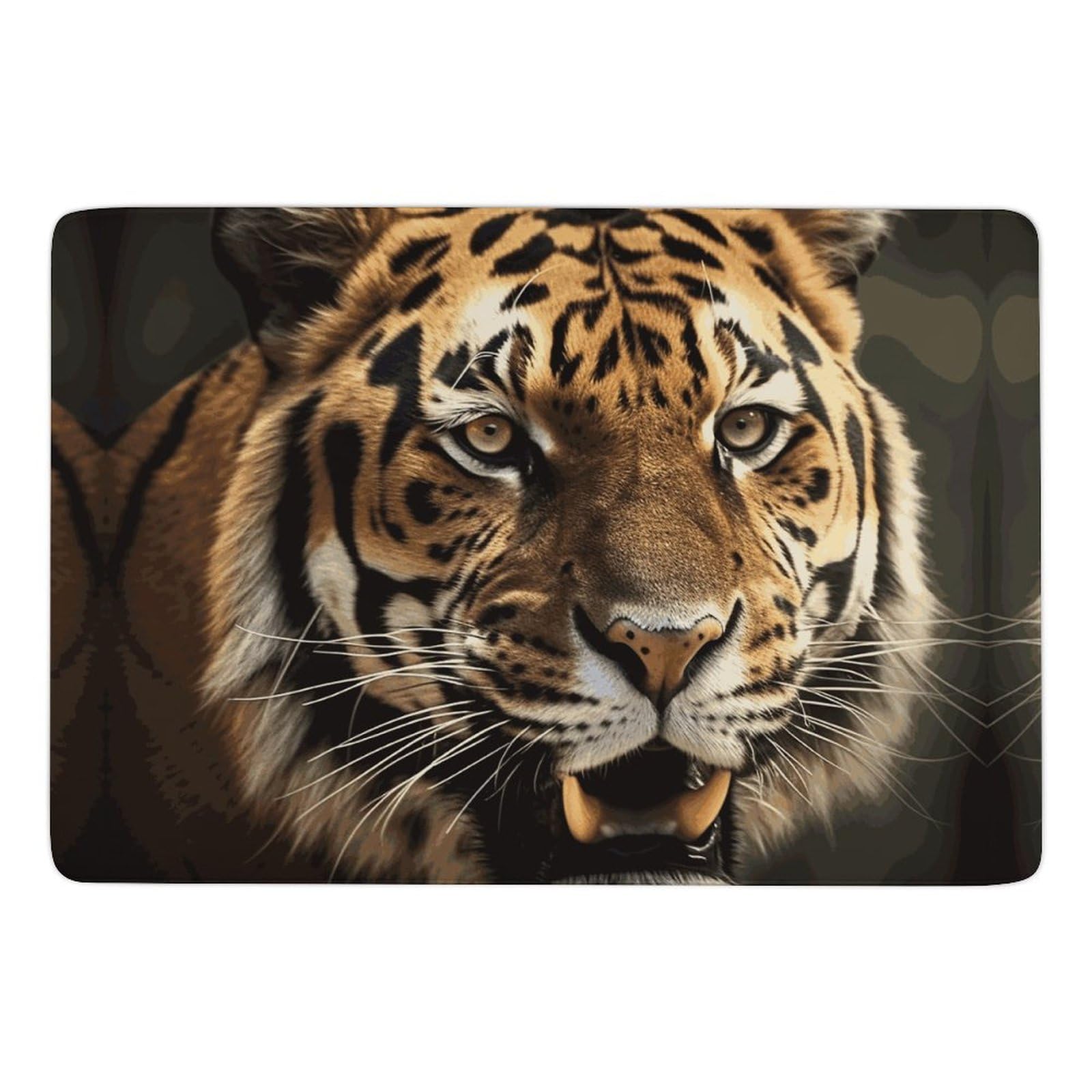 Tapis tigre en velours corail ultra doux et lavable avec base antidérapante grand format