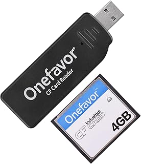 Onefavor CompactFlash Cards Reader, Compact Flash CF Memory Card USB Reader Reader/Writer (with 4GB CF Card)
