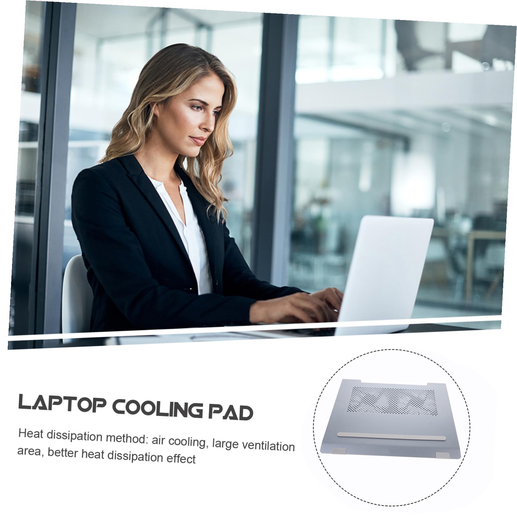 Soporte de Aleación para Portátil Ventilador Dual de 12cm y Diseño Hueco, Base Refrigeradora para Portátiles para Juegos Decoración Verano y Ángulo de Elevación Cómodo