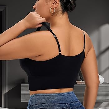 Suprenx Women's Everyday Bralette V-Neck Basic Crew Crop