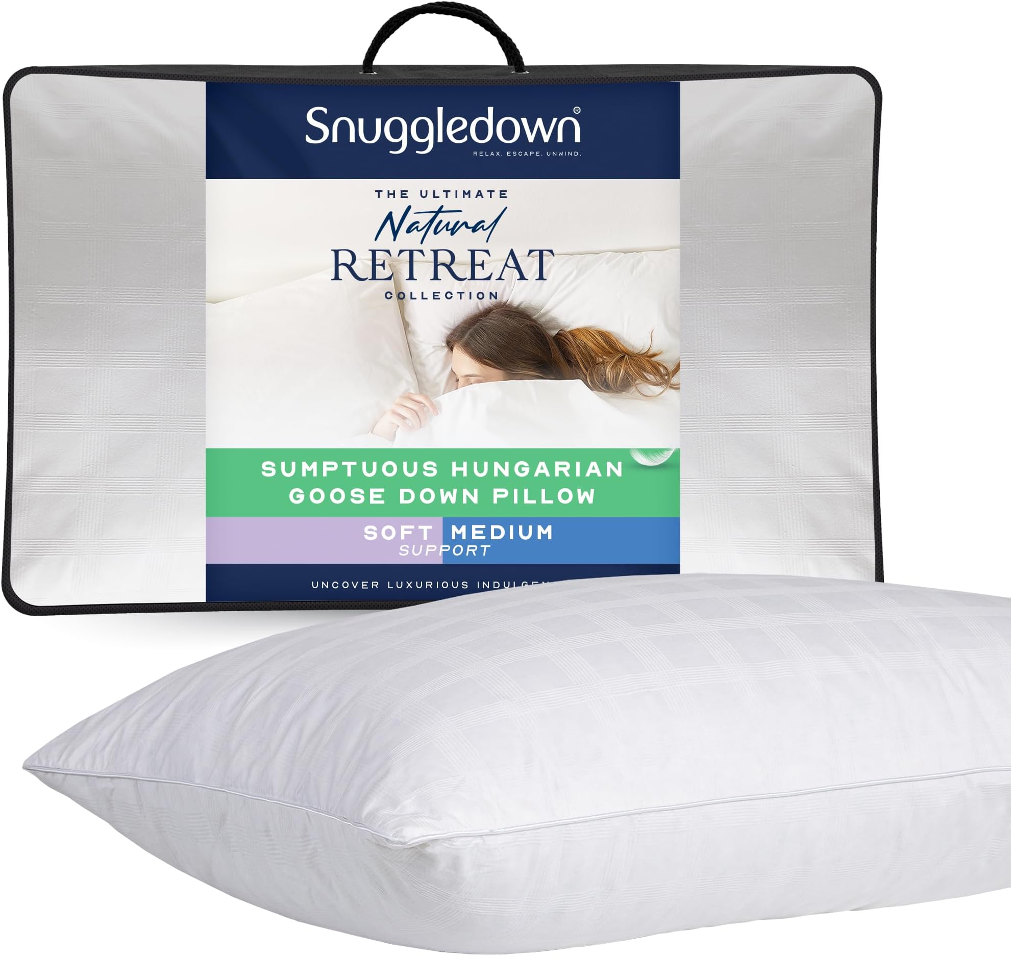 Snuggledown Pillow, Cotton, White, Full