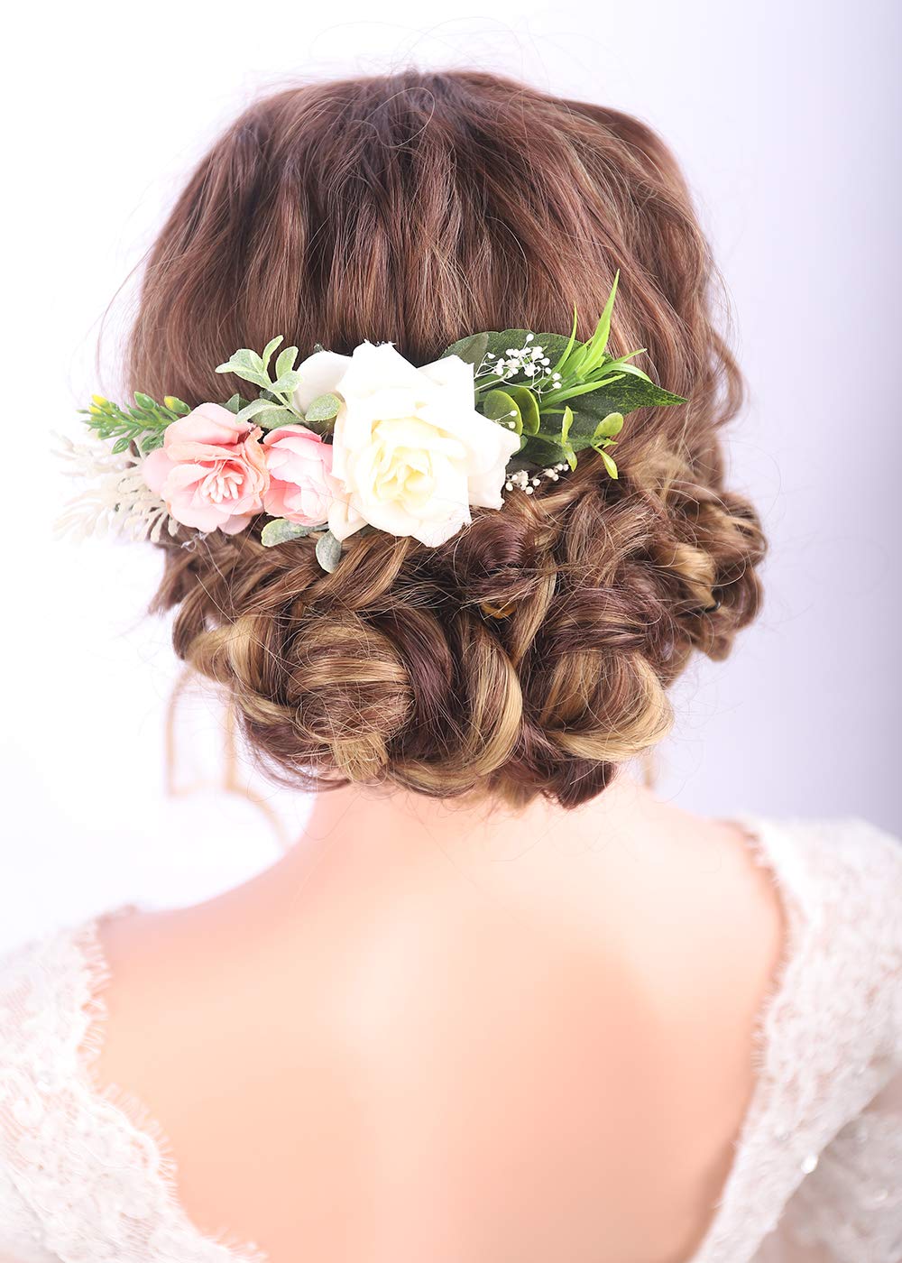 Amazon.com : Kercisbeauty Dusty Pink Hair Comb Floral Headpiece Shabby Pink  Hair Accessories for Brides Bridesmaid Prom Girl Hair Dress Garden Wedding  Headband : Beauty & Personal Care