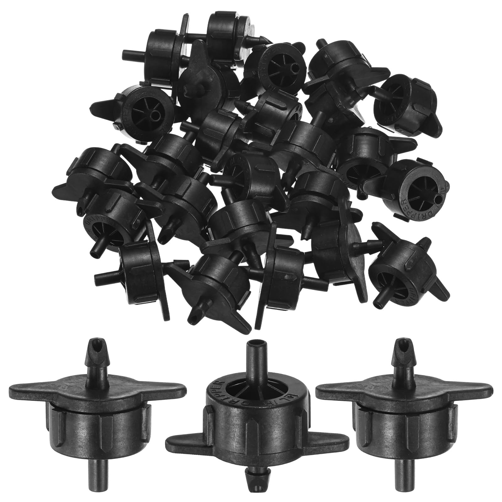 M METERXITY 25-Pack Drip Irrigation Emitters, 1 GPH Plastic Irrigation Drippers for Garden Lawn Drip Irrigation System [Black]