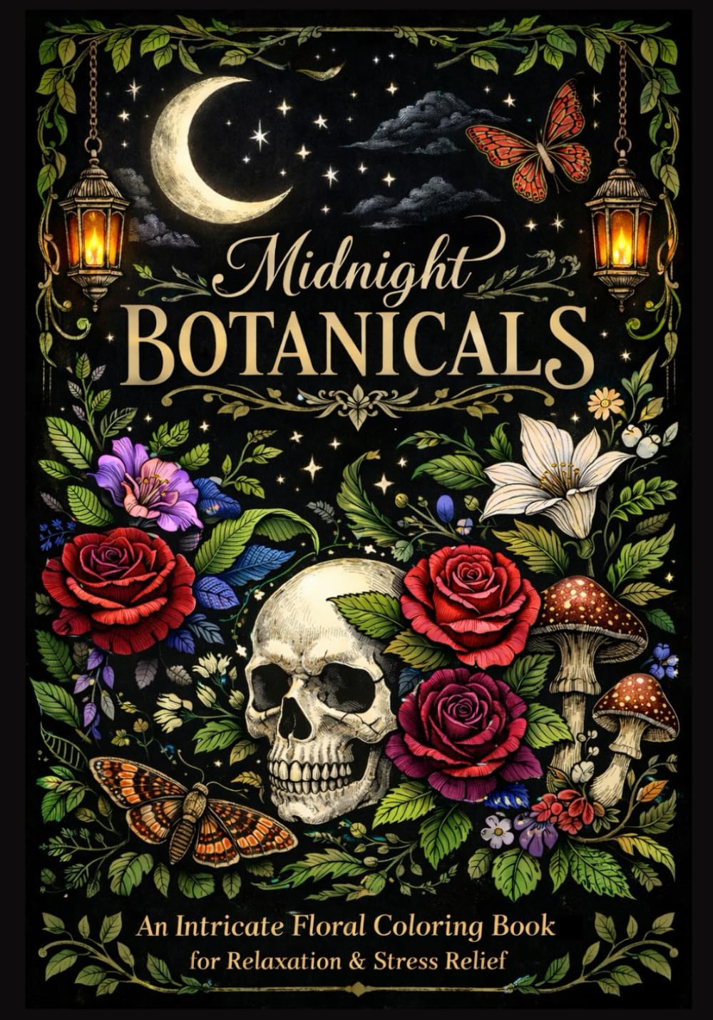 Midnight Botanicals: An Intricate Gothic Floral Coloring Book for Relaxation & Stress Relief