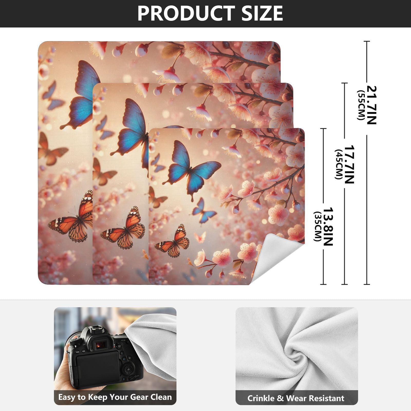 Butterflies Cherry Peach Blue Protective Wrap 13.8