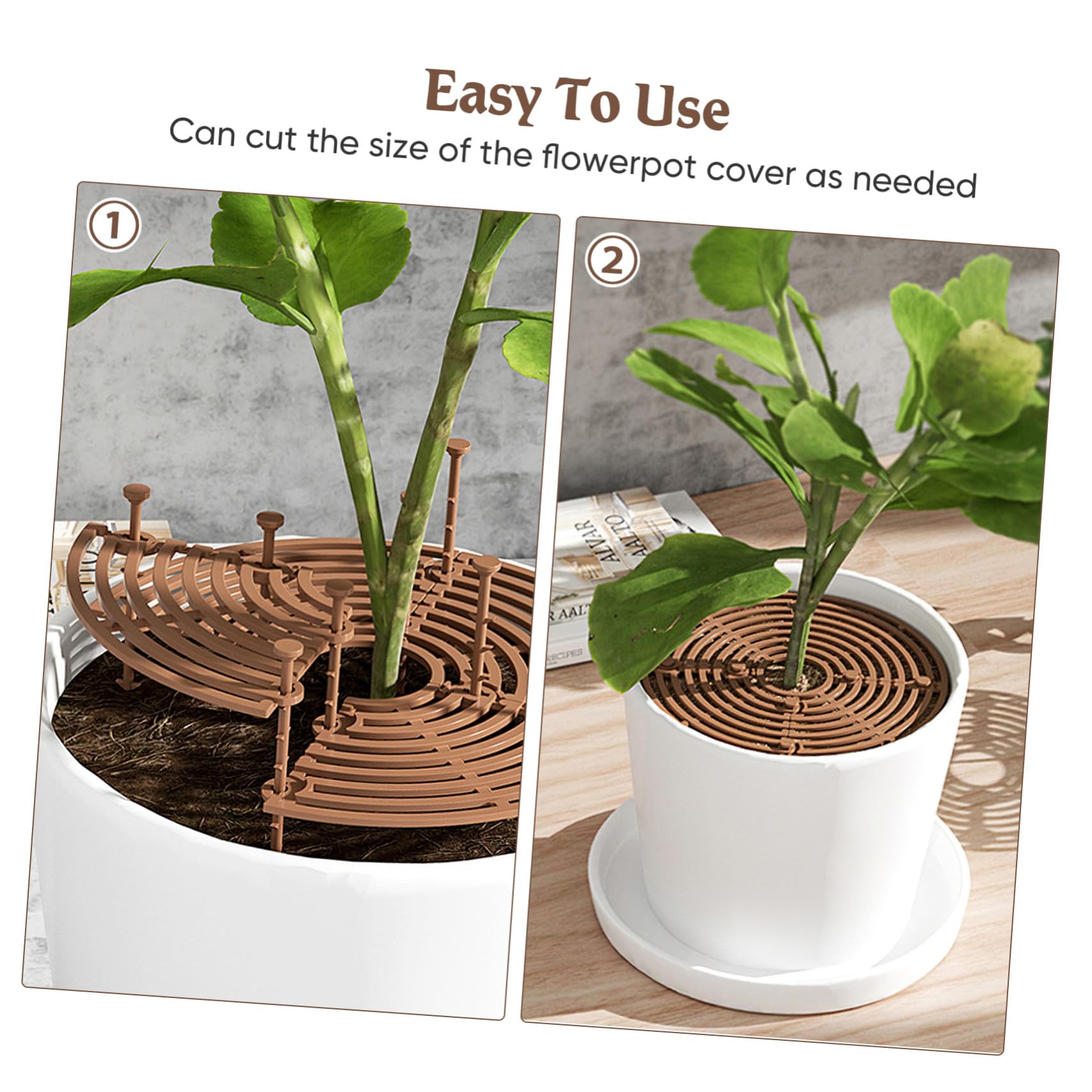 Café 2 Pièces Protection pour Pot de Fleurs en Plastique Facile à Installer