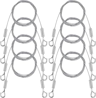 8 Pcs Adjustable Picture Hanging Wire Kit, 6.6 Ft Heavy Duty Stainless Steel Rope to Display Pictures, Mirrors, Frames, Billboards, Baskets, Flowerpots, Supports Up to 66 Lbs - Versatile