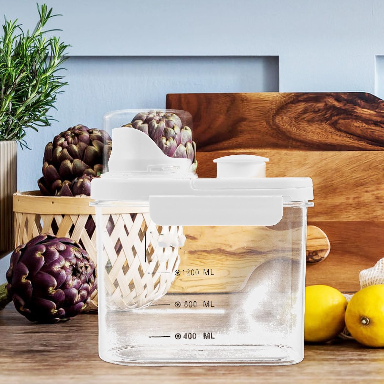 Airtight Rice Storage Container 2.8l Food-grade Rice Holder with White Lid Sealed Grain Storage Box for Kitchen Pantry Organization