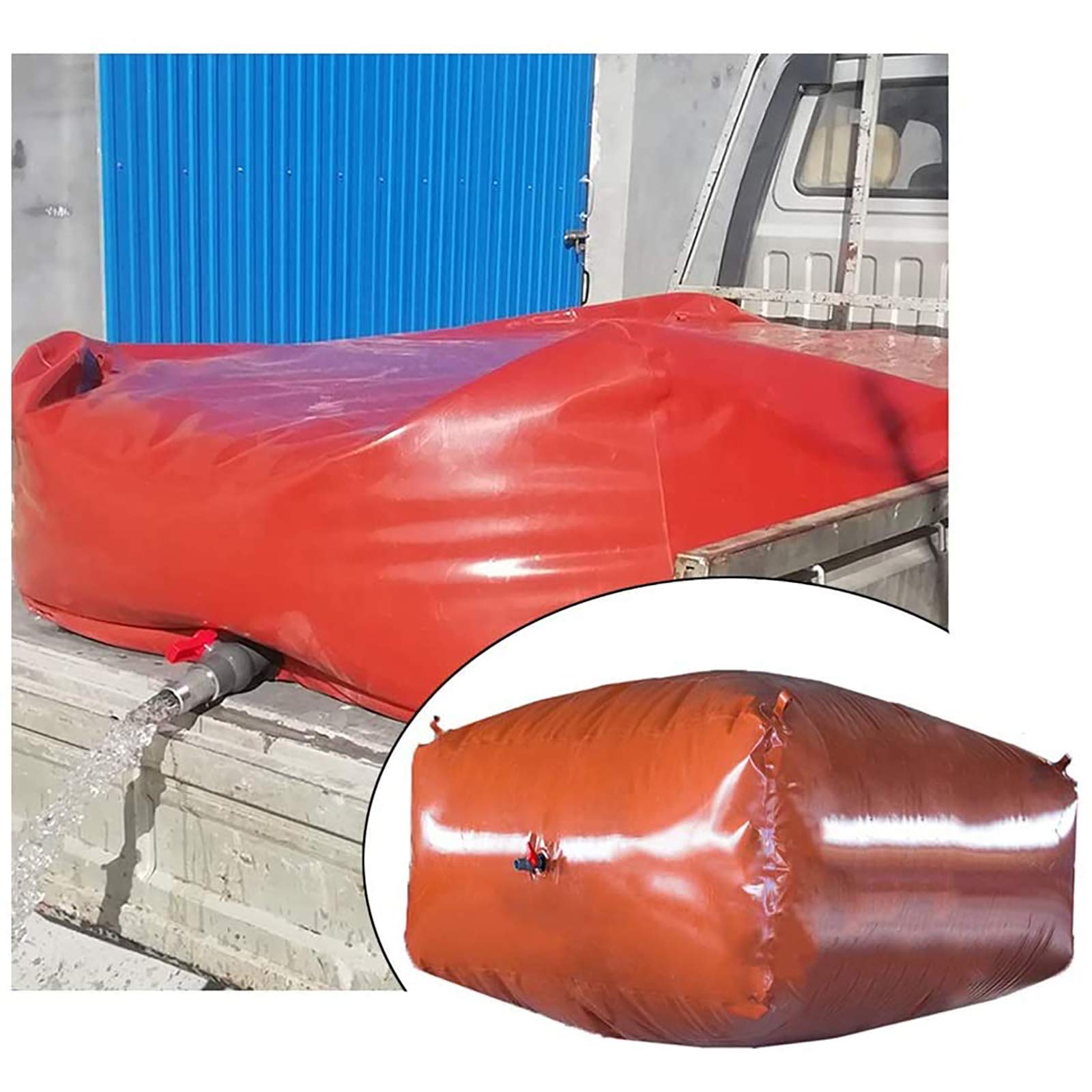 Tanque de Agua Blanda Plegable portátil, Tanque de Agua Flexible con Grifo, Cubo de Almacenamiento de Agua Resistente a la sequía para Exteriores, fácil de Transportar (Tamaño: 500L / 5x0.9x0.4m