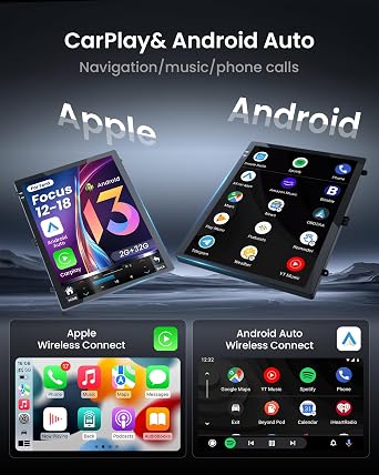 10.4 inches Android12 Car Stereo Ford Focus Radio Upgrade 2012-2018 with Touch Screen 1024 * 768 RDS Auto with GPS Bluetooth 5GWiFi Backup Camera