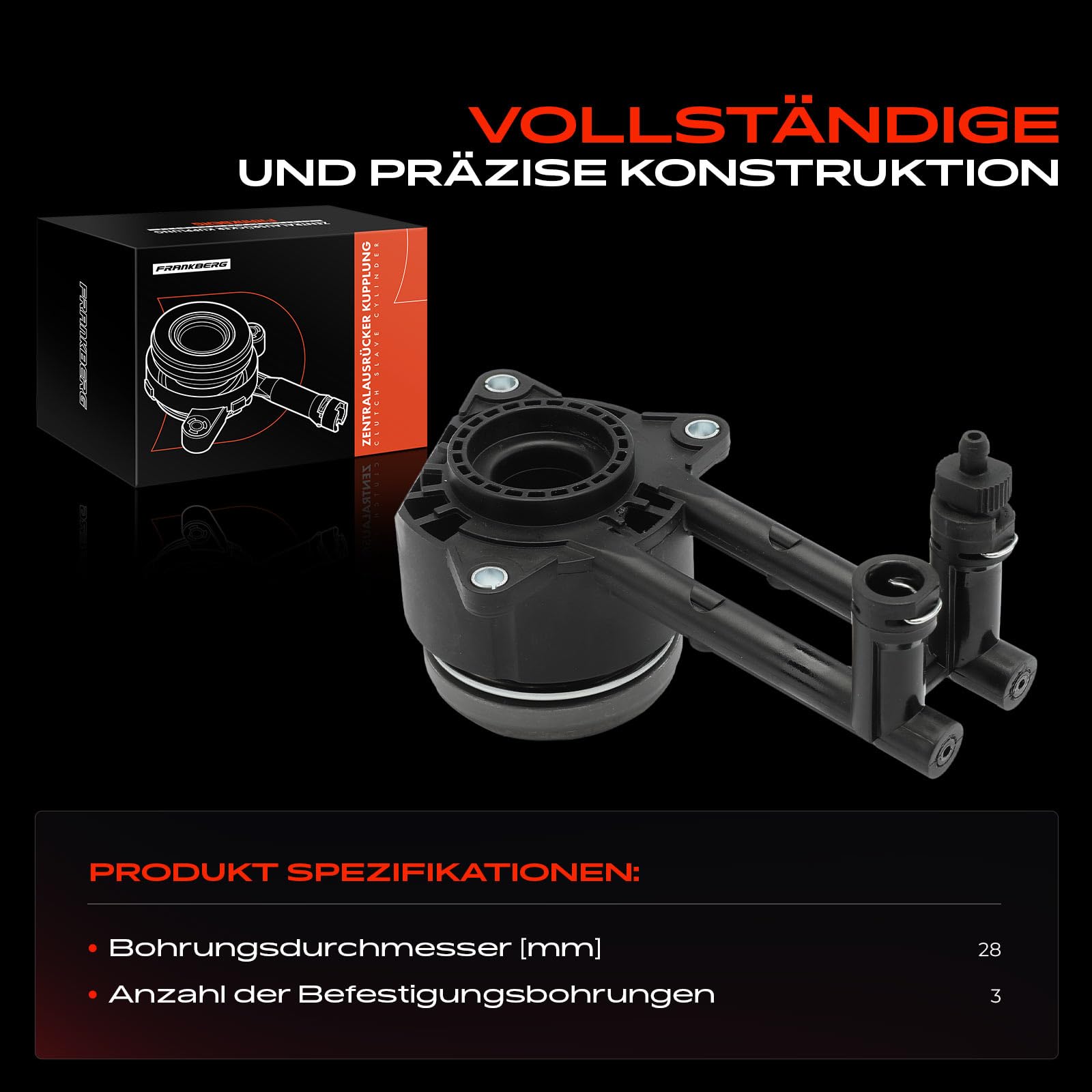 Frankberg Zentralausrücker Kupplung ohne Sensor Kompatibel mit Fiesta V JD JH 1.2L-2.0L 2001-2008 Fusion JU 1.4L 1.6L 2002-2012 KA RB 1.3L 2002-2008 Replace# C20216530A