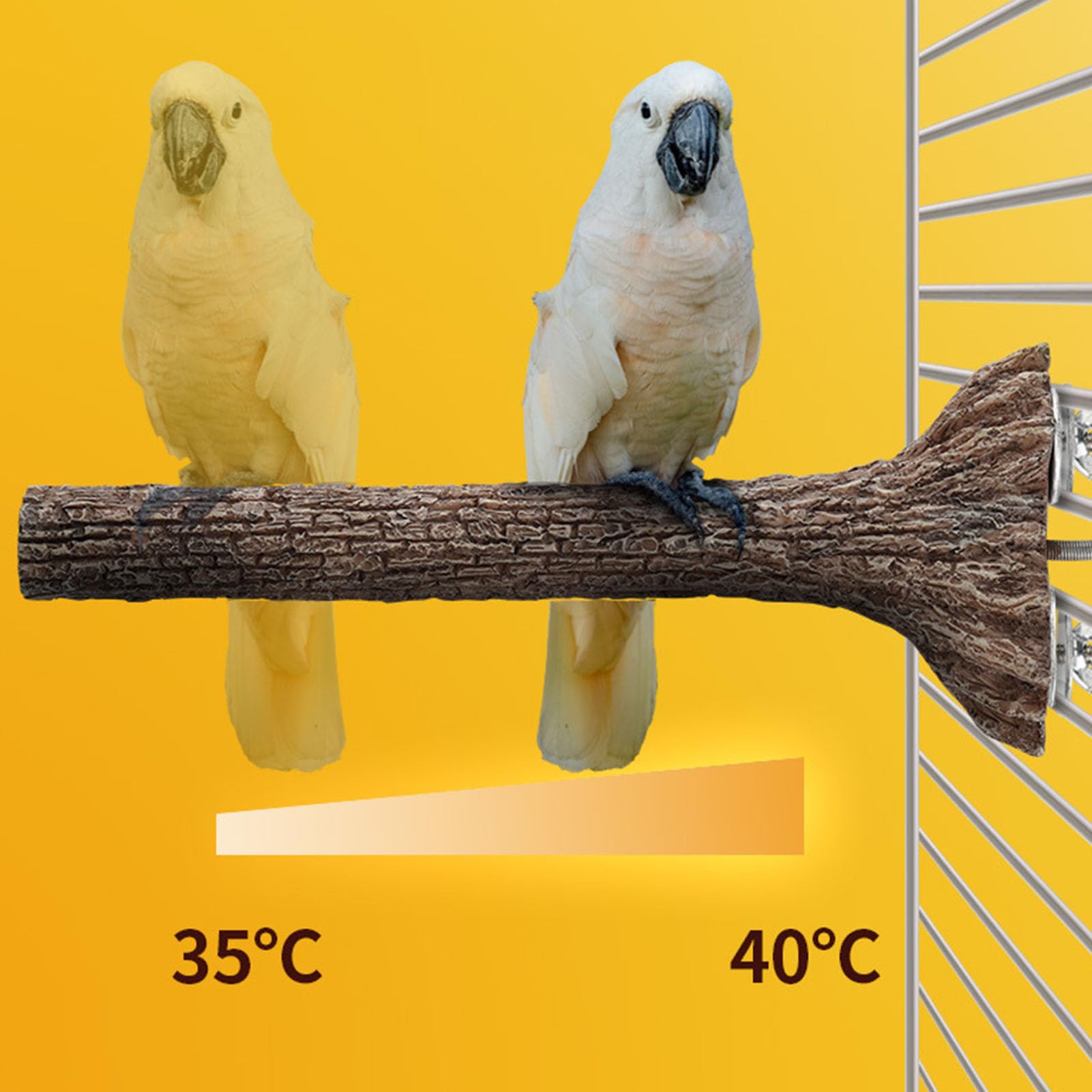 Topiky Posatoio per Uccelli Riscaldato a Temperatura Regolabile, Posatoio per Uccelli Riscaldante con Controllo Costante della Temperatura, Sicuro e Affidabile, Efficiente per