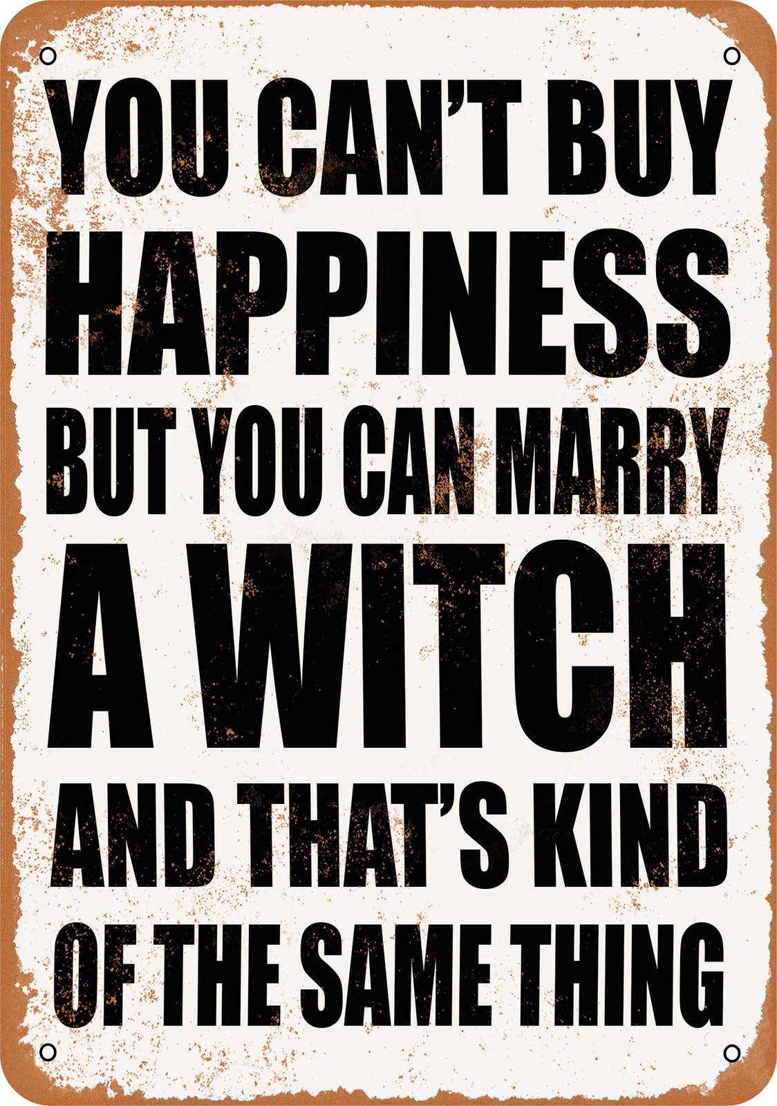 Metal Sign - Marry a WITCH - Vintage Look home decor