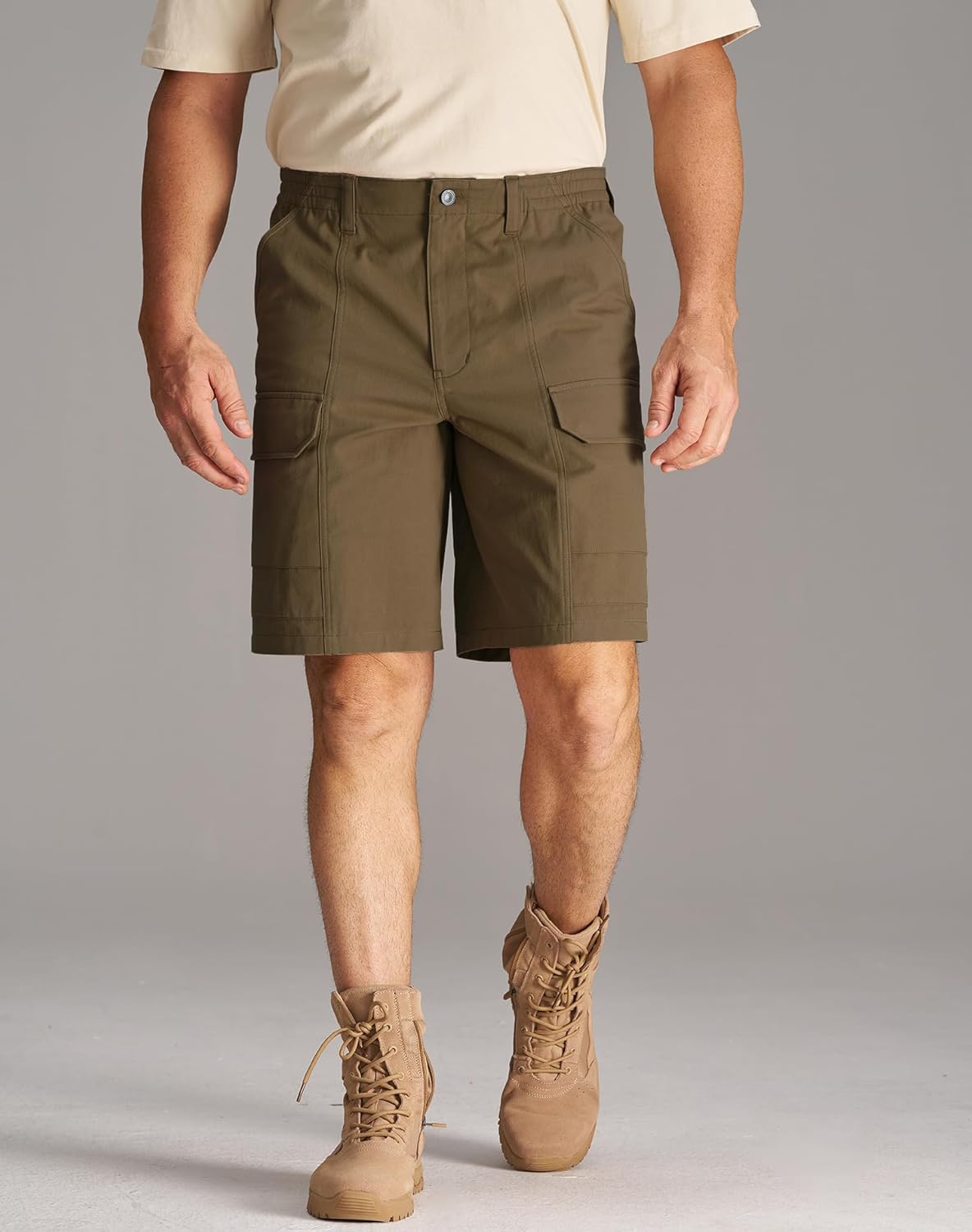 CHRONOLINE Men’s Work Shorts Regular Fit Cotton Workwear Utility Cargo Shorts with Pockets 2026 Spring Summer Casual Shorts