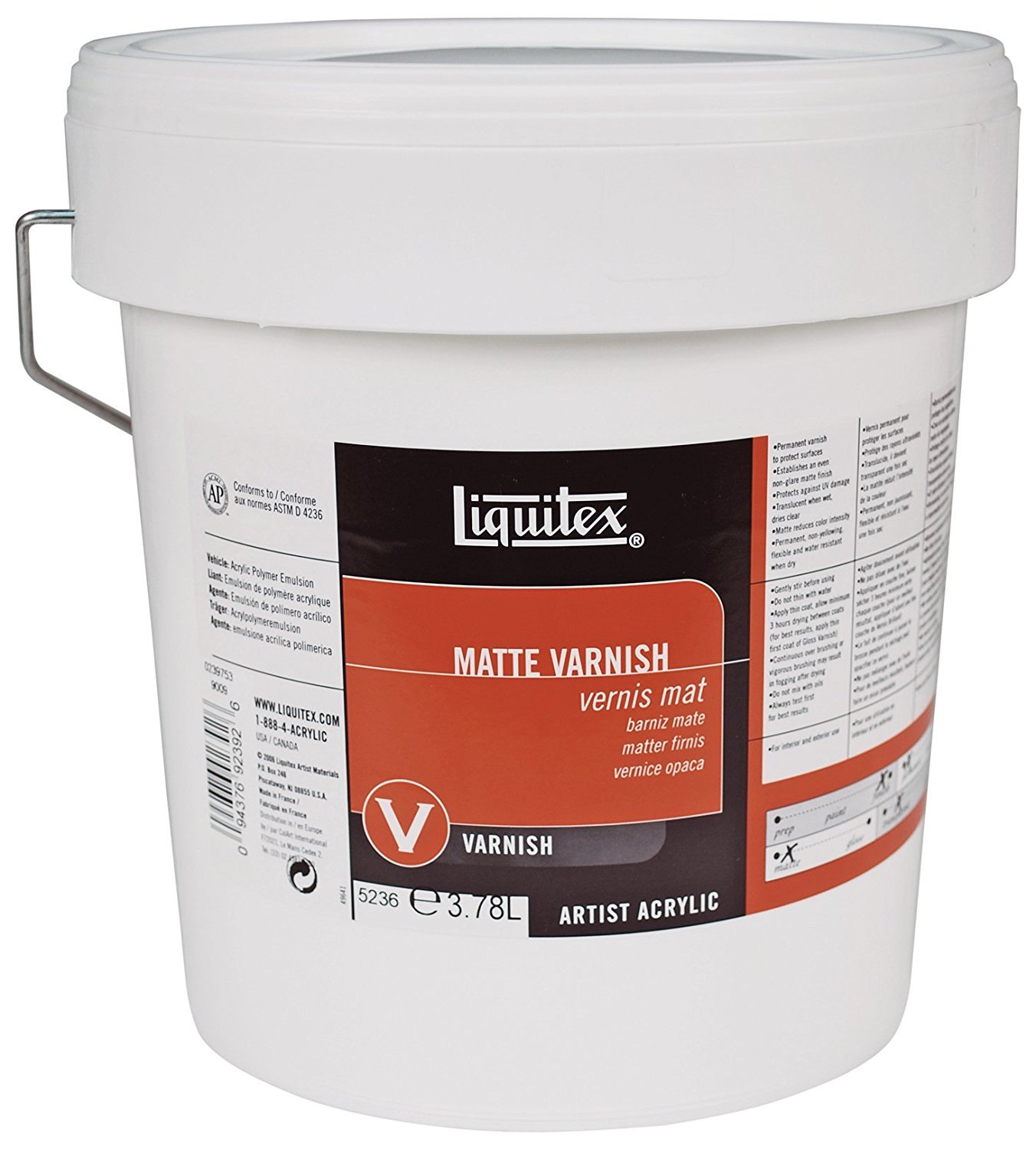 Vernis Mat Liquitex 3.78 Litres - Pour Finition Tableaux Et Peintures Artistiques - Neuf