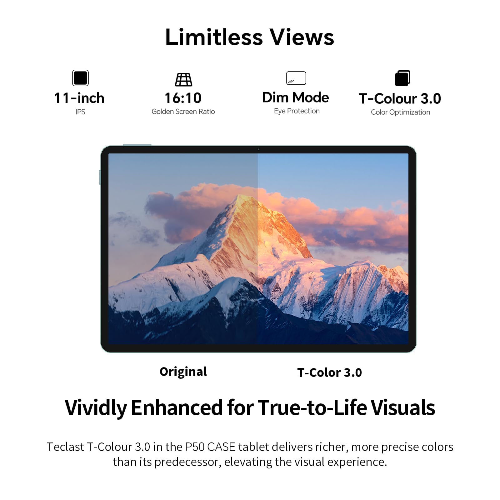 TECLAST P50 Tablet 11 Pollici 90Hz Tablets Android 16, 2.0GHz Octa-Core, 12GB RAM+128GB ROM/TF 4TB/7000mAh/Widevine L1/GPS/BT5/OTG/Tablet con Tastiera+Custodia+Penna+Auricolari, 10 Accessori