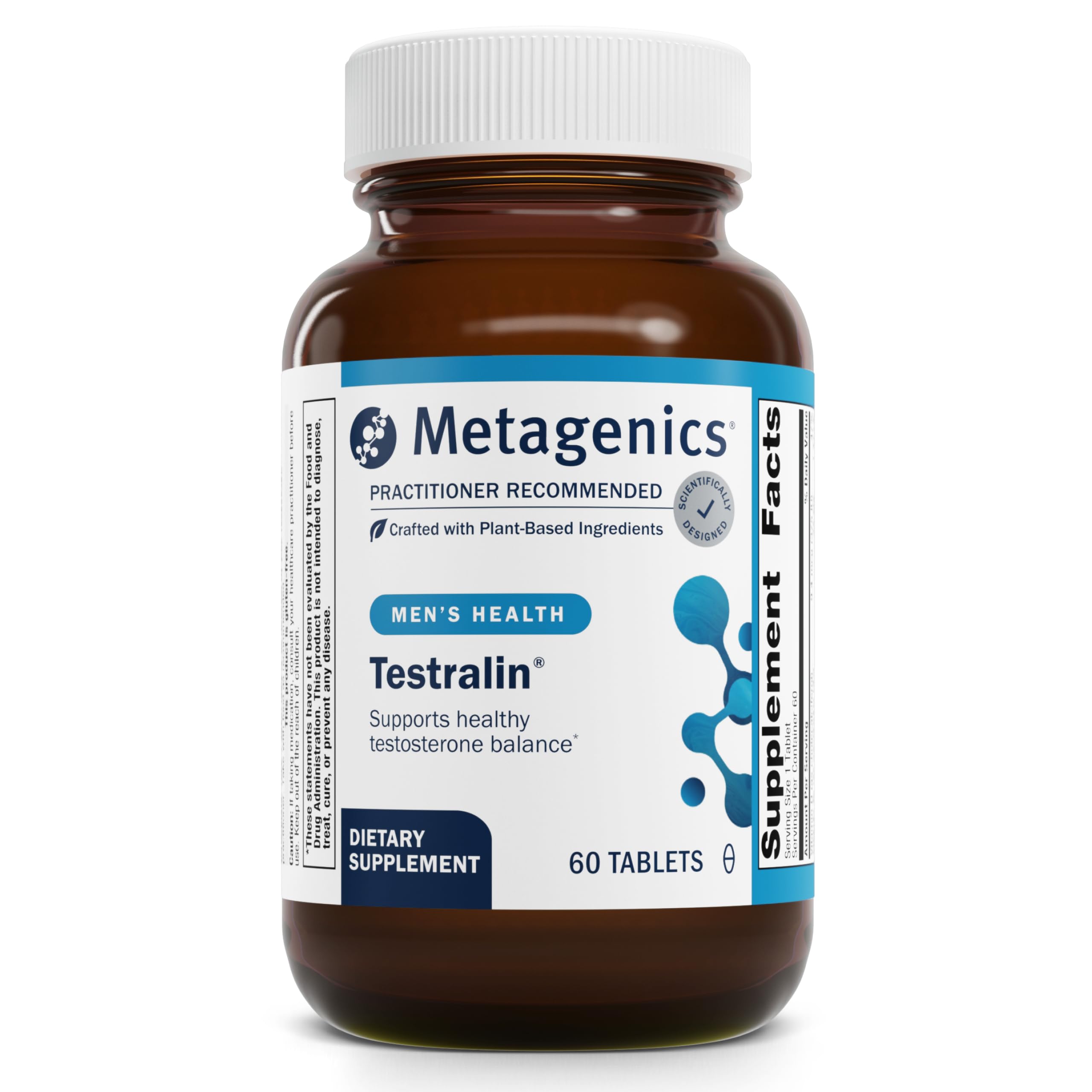 Metagenics Testralin - Testosterone & Hormone Balance Support for Men 40+* - with Flax Seed, Green Tea Leaf & Phytosterols - Supports Energy, Prostate & Metabolic Health* - 60 Tablets