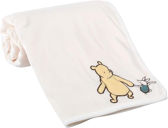 Lambs & Ivy Disney Baby Storytime Pooh Soft Fleece Baby Blanket - Cream