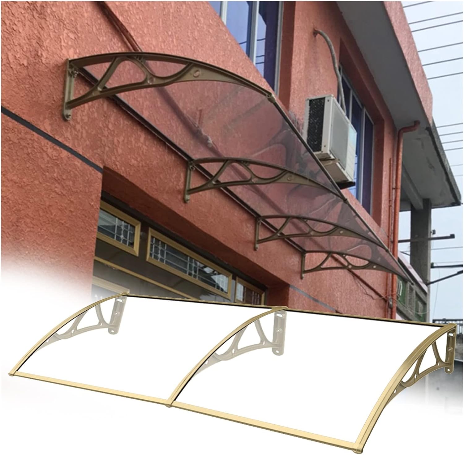 ドアキャノピーポーチシェルター、雨雪保護スケーラブルパティオカバー、耐候性バルコニー出入り口廊下屋根キャノピー、カスタマイズ可能 (