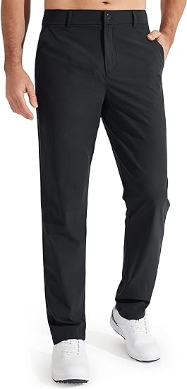 Libin Mens Golf Pants Stretch Work Dress Pants 30"/32"/34" Quick Dry Lightweight Casual Comfy Trousers with Pockets