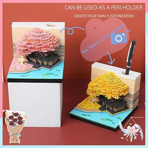 Miniatura 5 de Calendario de piezas de tiempo 3D 2024, bloc de notas con calendario de luces LED, calendario de escritorio creativo, bloc de notas de bricolaje,