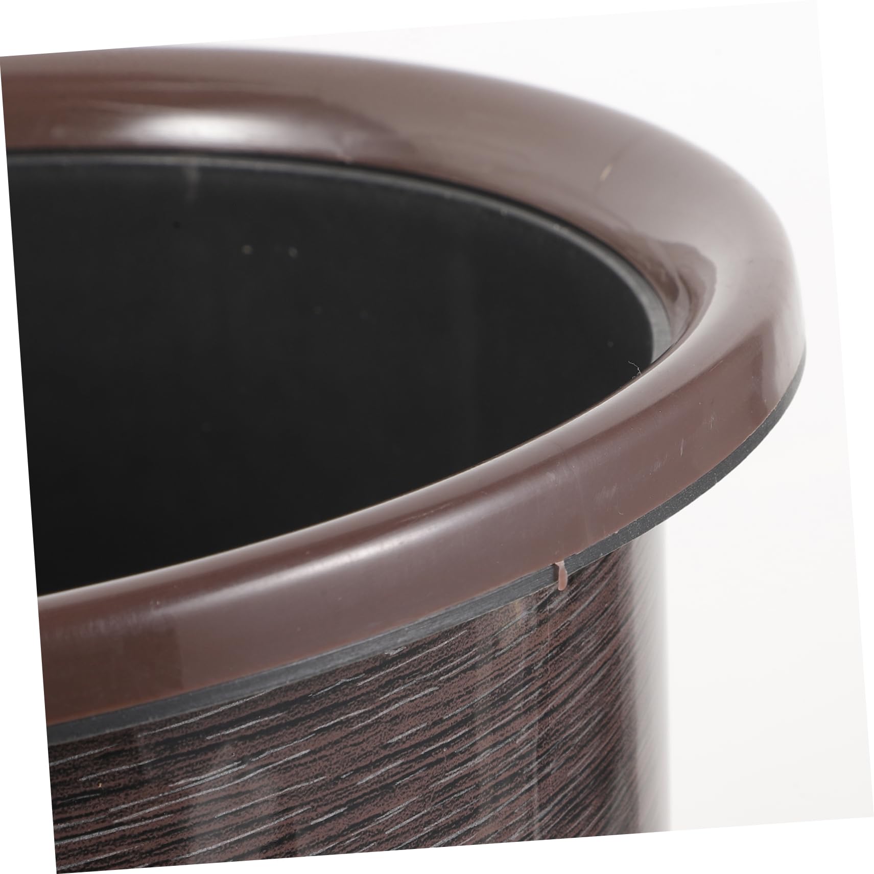 HOOTNEE Practical Wastebasket Plastic Waste Bin Office Home Use Imitation Wood Grain Design