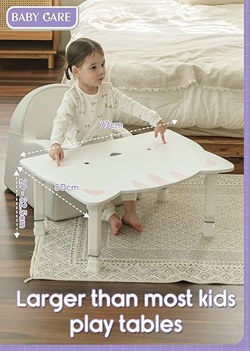 Miniatura 7 de Baby Care Mesa de piso plegable de animales grandes con alturas ajustables, para jugar, leer y merienda y más (Bebe Chick)