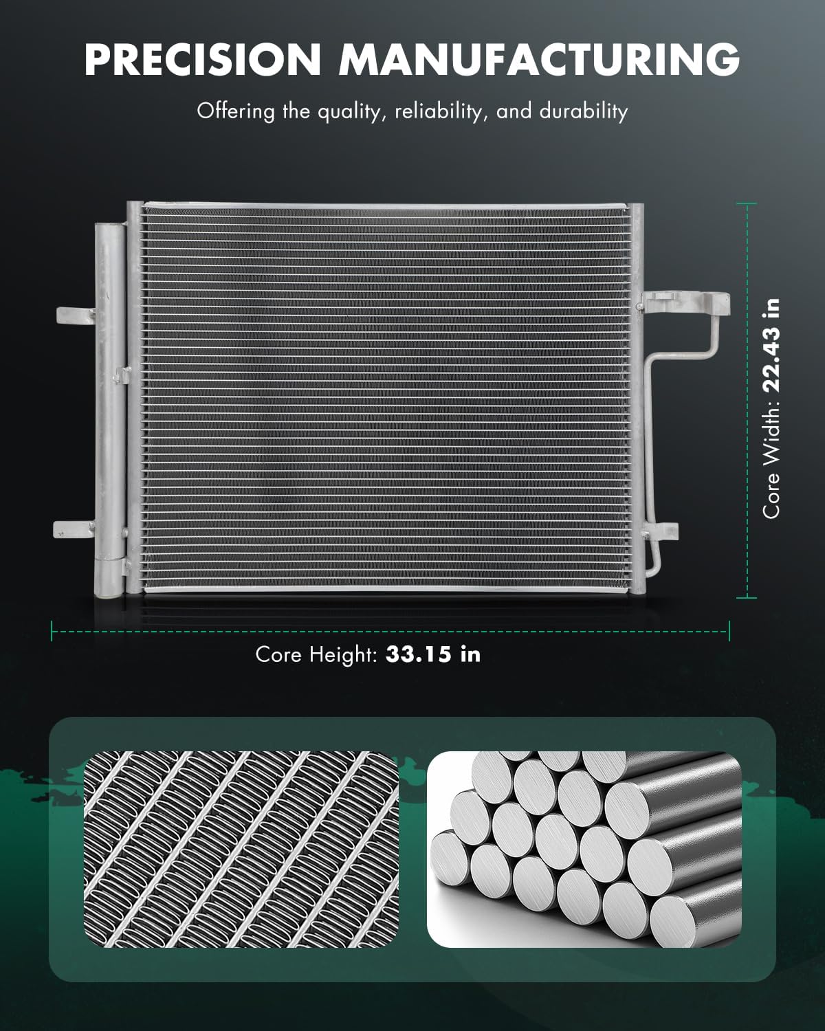 SCITOO Air Conditioning Condenser Compatible with 2013-2018 for Ford for C-Max 2.0L 2013-2016 for Ford for Escape 1.6L 2013-2019 for Ford for Escape 2.5L Replace#CV6Z19712B, DPI:4106