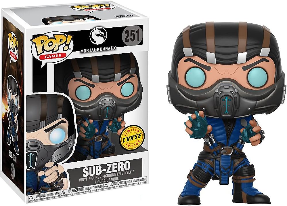 Funko Sub-Zero (Chase Edition): Mortal Kombat x POP! Games Vinyl Figure & 1 PET Plastic Graphical Protector Bundle [#251 / 21686 - B]