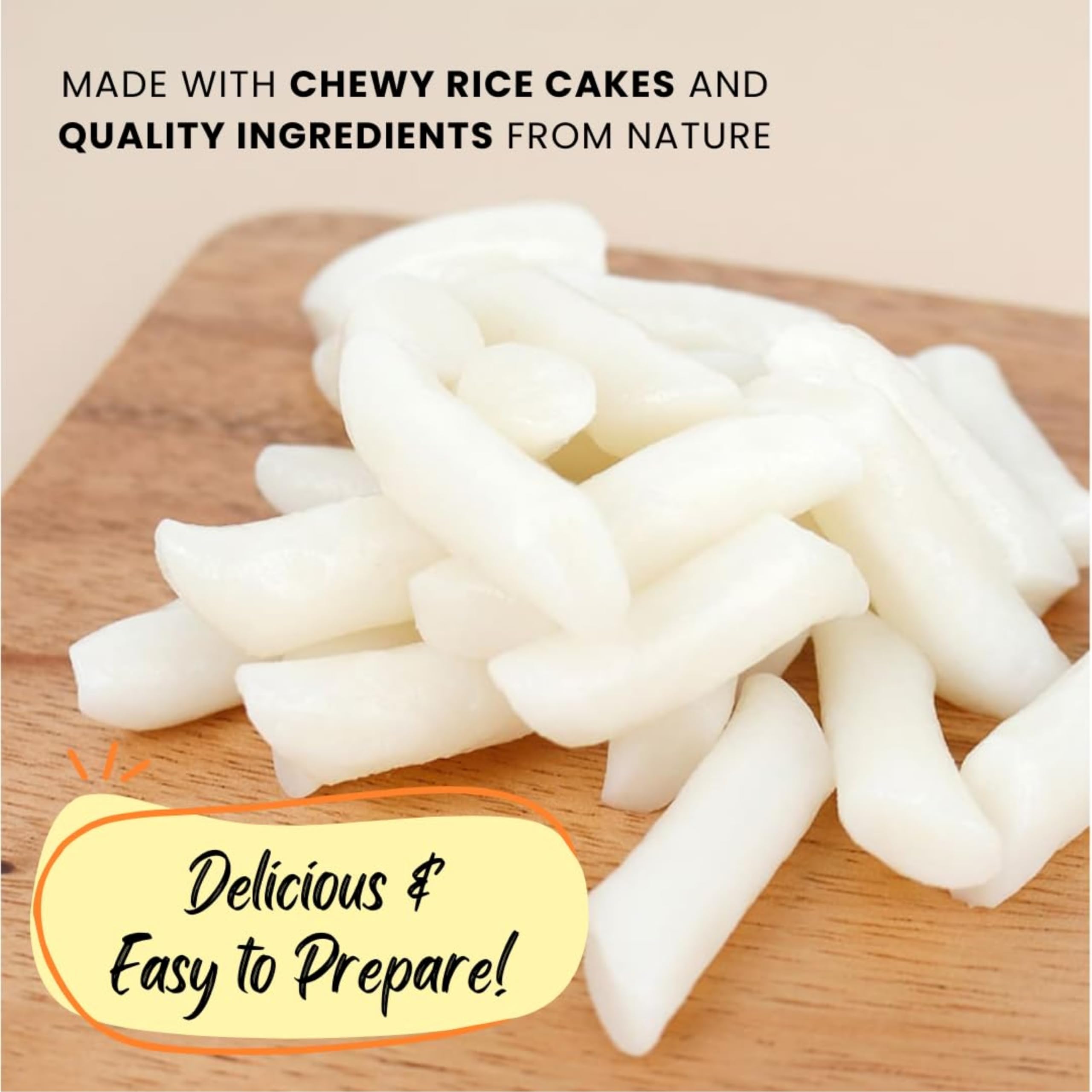 Tteokbokki Topokki - Rice Cake Pasta gruesa de arroz - Coreano Tradicional - Pasteles de Arroz en Bastones - Sin Gluten - Pack Laborawi (1200g)