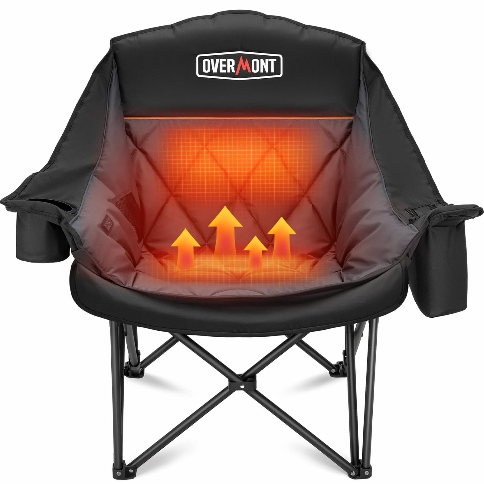Chaise camping chauffante Overmont XL contre le froid et le mal de dos